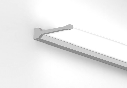 The Linear Wall-mount Surface is available in a surface reverted design, with a sleek low-profile sensibility optimal for architectural lighting applications, ideal for corridors, stairwells, and more.  Surface’s eye-catching, sloping silhouette profile features an elegant finishing touch, with simple screws or threaded studs which pass through the housing to mount the luminaire in place.  