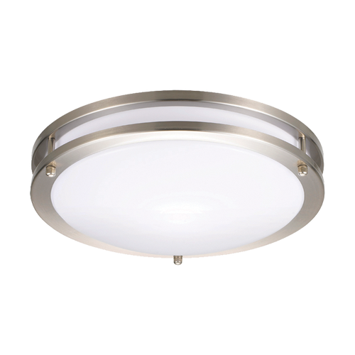 16" Double Ring Flush Mount Fixture with 5CCT Selector

• 5 selectable color temperature
• Suitable for use in damp locations
• Smooth deep dimming to 10%
• Energy Star and ETL certified
• Metal trim with brush nickel finish