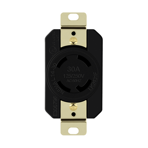 • 3-Pole, 4-Wire, Grounding
• Clearly marked rating, NEMA configuration, and approval listings on device face
• 2-year warranty
• Model Number: 66490