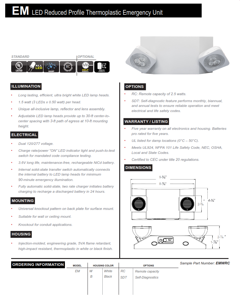 LEDR-1, Best Lighting, Emergency Lighting