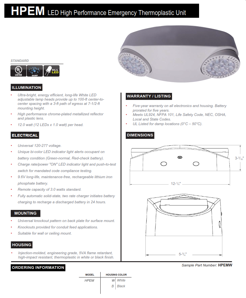 LEDR-1, Best Lighting, Emergency Lighting