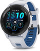  Garmin Forerunner 265 Music Smartwatch - Black Bezel with Whitestone Case and Whitestone/Tidal Blue Silicone Band | 010-02810-11 
