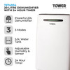  Tower T674004 20 Litre Dehumidifier 24H Timer 5.5L Water Tank WiFi 