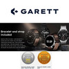  Garett QUANTUM Smartwatch | SILVER STEEL 
(with Additional Brown Leather Quick Release Strap) 