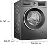 Bosch Series 6 front loader 9kg 1400rpm Washing Machine - Graphite Grey | WGG244ZCGB-BOX-DAMAGE-35 