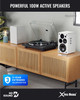 Majority D100X Powered Bluetooth Bookshelf Speakers – 100W | HDMI ARC | Phono Input | White | 1000003141 