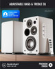  Majority D100X Powered Bluetooth Bookshelf Speakers – 100W | HDMI ARC | Phono Input | White | 1000003141 