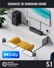 Majority Bowfell Halo 5.1 Soundbar with Wired Subwoofer | Dolby Audio | 1000003085
