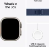  Apple Watch Ultra 3 GPS + Cellular 49mm Natural Titanium Case with Blue/Bright Blue Trail Loop - S/M | MEWR4DH/A 