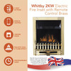 Warmlite WL45049 Whitby 2KW Electric Fire Inset with Remote Control | Brass | WL45049