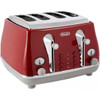 DeLonghi Icona Capitals 4 Slice Red Toaster or CTOC4003R