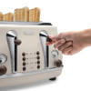  DeLonghi Icona Vintage Cream 4 Slice Toaster | CTOV4003.BG 