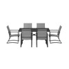 COSCO Cosco Capitol Hill 7 Piece Steel Patio Dining Set-Charcoal/Light Grey or 88680LGCEUK
