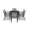 COSCO Cosco Capitol Hill 7 Piece Steel Patio Dining Set-Charcoal/Light Grey or 88680LGCEUK