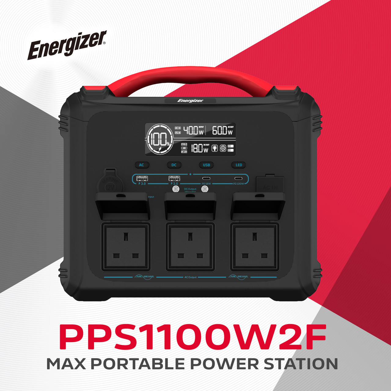 Energizer 1102.5Wh Power Station | PPS1100W2F-UK - expert.ie