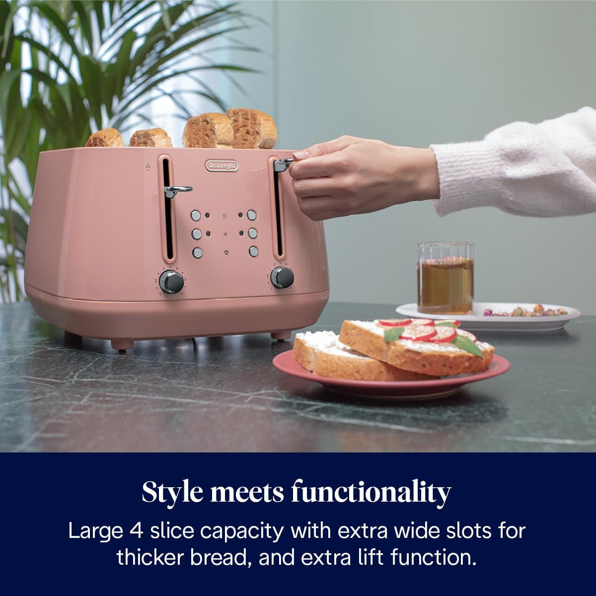 DeLonghi ピンク トースター デロンギ ディスティンタ・ペルラ コレクション オーブン＆トースター