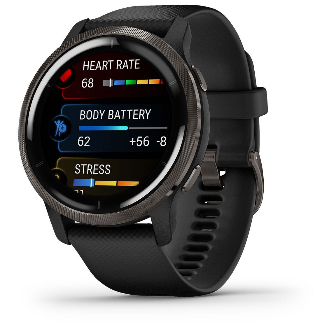 Garmin Venu 2 Slate Stainless Steel Bezel with Black Case Garmin Venu 2 Slate Stainless Steel Bezel with Black Case