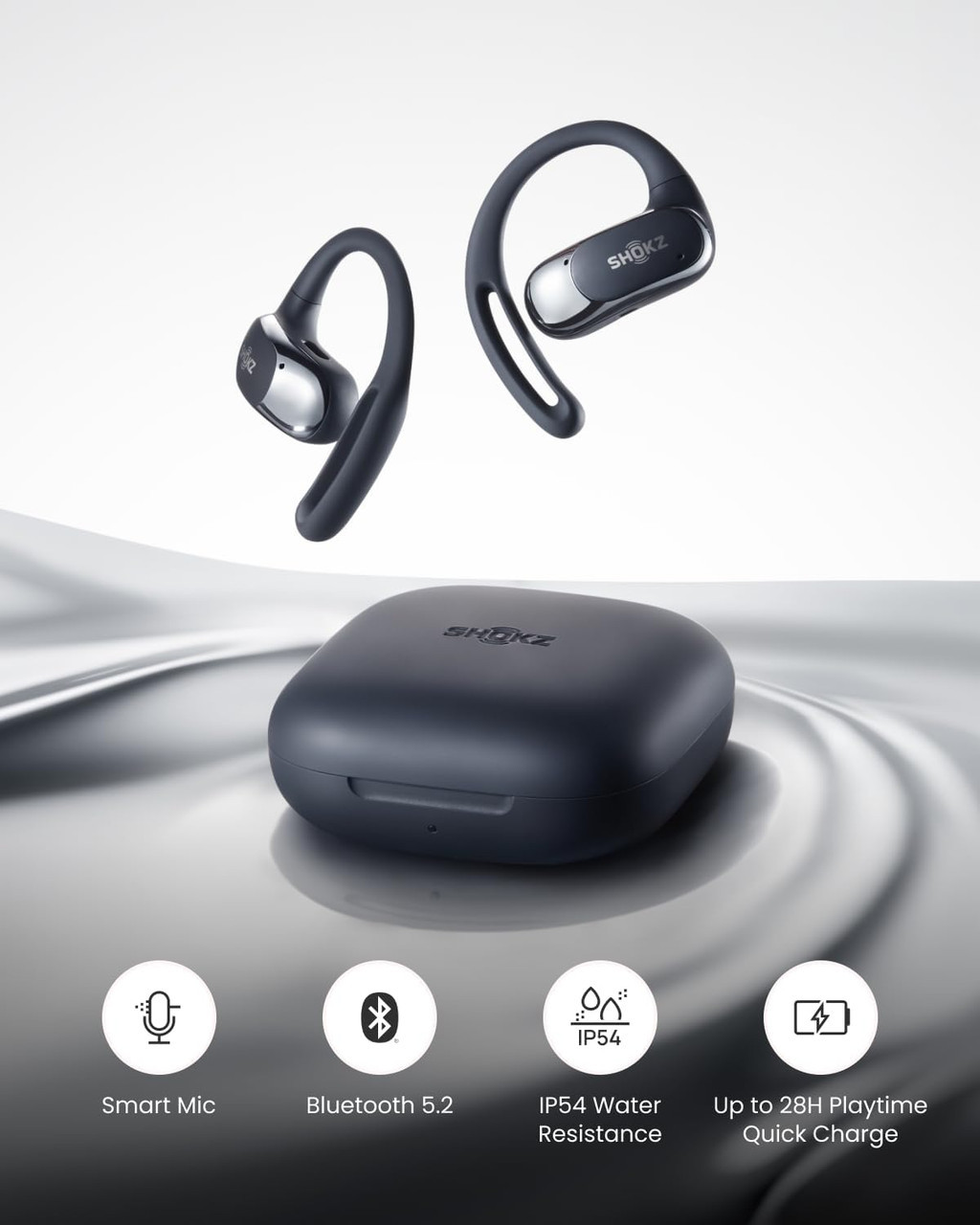 Shokz OpenFit Air Open-Ear True Wireless Earbuds - Black | 38
