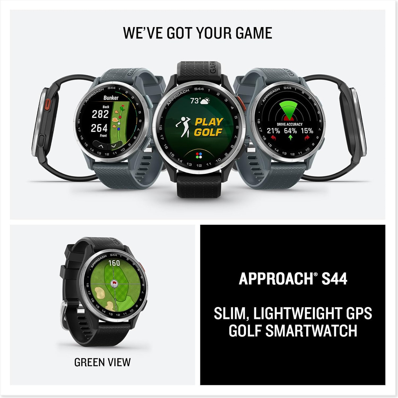 Garmin Approach S44 Golf Smartwatch - Black | 010-03009-00 - expert.ie