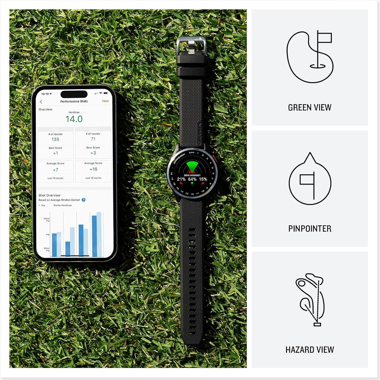 Garmin Approach S44 Golf Smartwatch - Black | 010-03009-00 - expert.ie