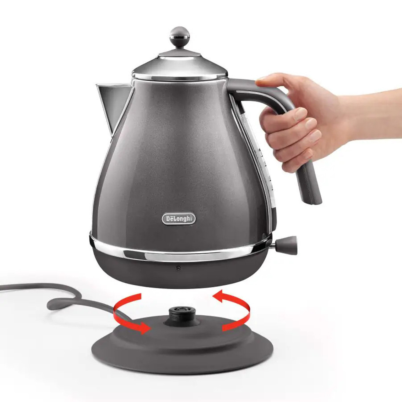 DeLonghi Icona Metallics Grey Kettle | KBOT3001.GY