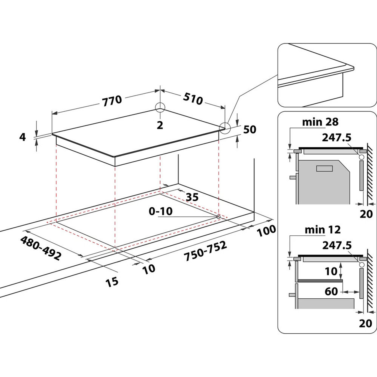 Hotpoint 4 Zone Induction Hob TB3977BBF