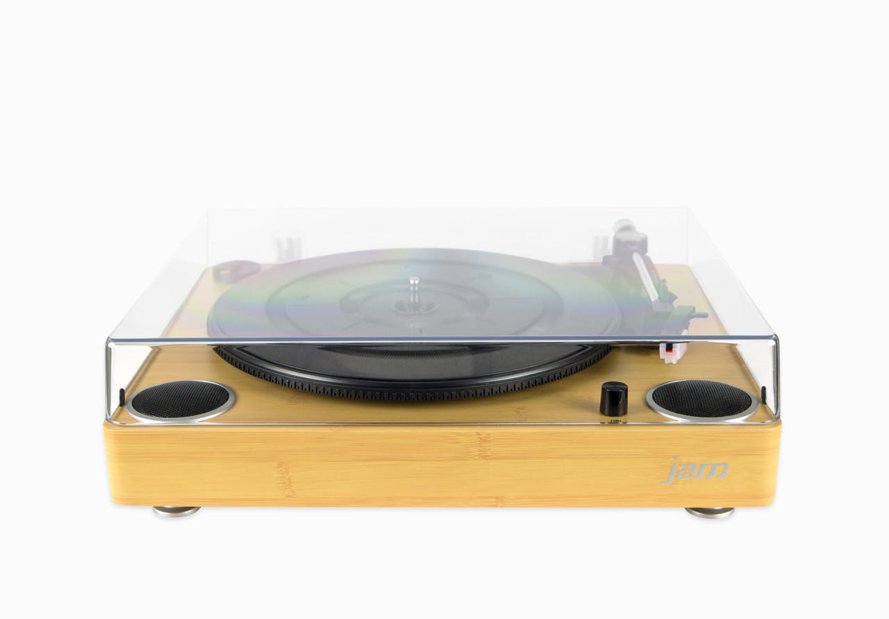 JAM Sound Turntable Player Vinyl Record Player + Built-In Dual Stereo  Speakers