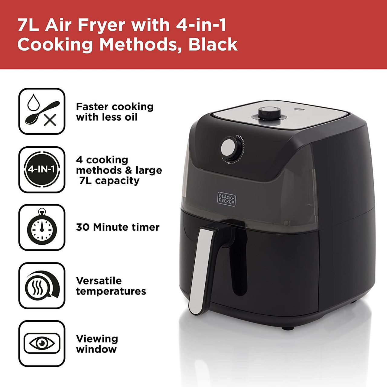 Black Decker 7L Vizion Air Fryer Manual BXAF17073GB expert.ie