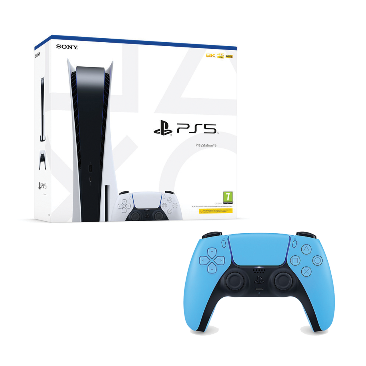 PlayStation 5 Console + PS5 DualSense Wireless Controller Starlight Blue