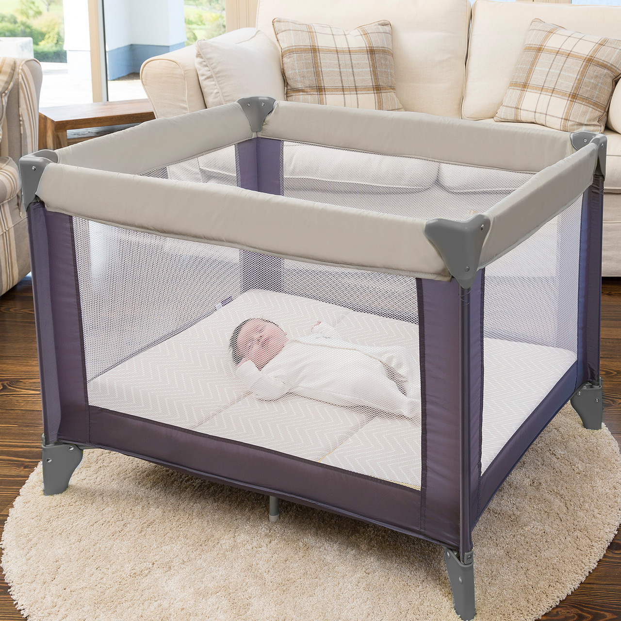 Bed White Travel Cot Joie Commuter Change Travel Cot-Changer