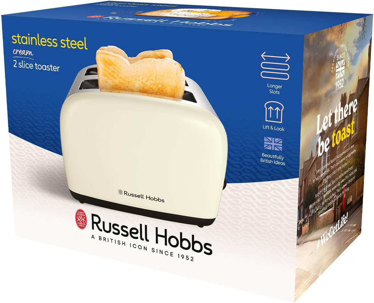 Russell Toaster Russell Hobbs Cream/Stainless Steel 2 Slice Toaster | 26551 - expert.ie