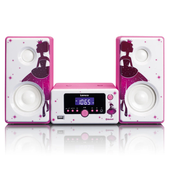 Lenco LENCO MC-020 PRINCESS - Micro set with FM Radio, Bluetooth®, USB and AUX ingang | MC-020 Princess