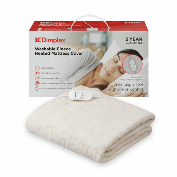  Dimplex Single Washable Fleece Heated Mattress Cover | DMC3001 