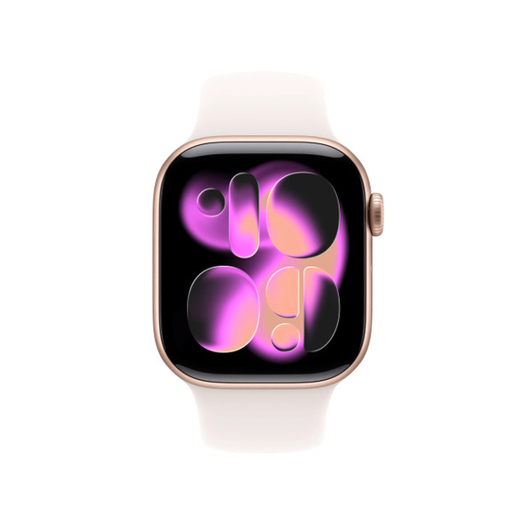  Apple Watch Series 11 GPS 42mm Rose Gold Aluminium Case with Light Blush Sport Band - S/M | MEU04MP/A 