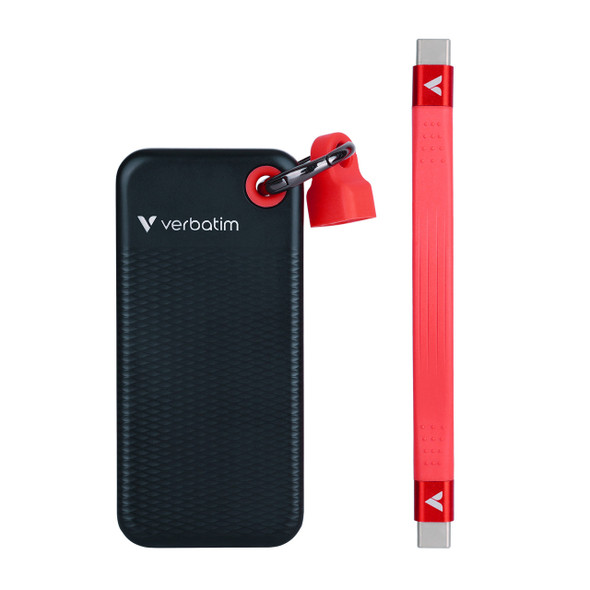  Verbatim Pocket SSD Keyring with cable attachment - 1TB Black/Red | 32192 