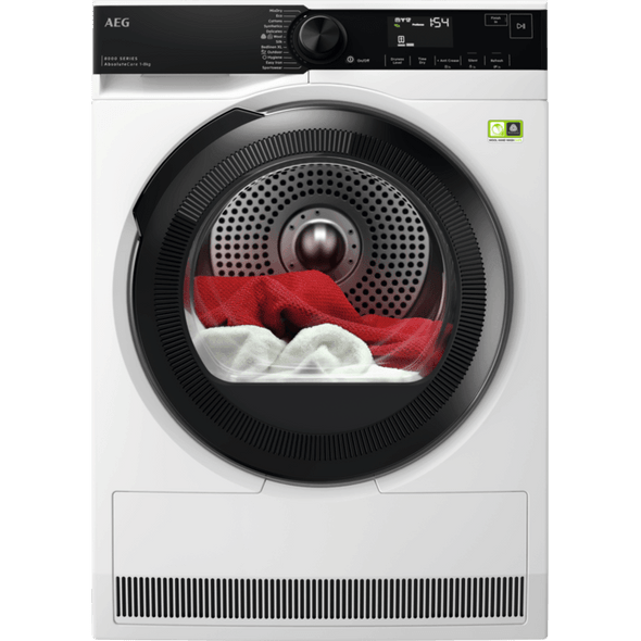  AEG 8KG Freestanding Heat Pump Tumble Dryer - White | TR848A4B2 