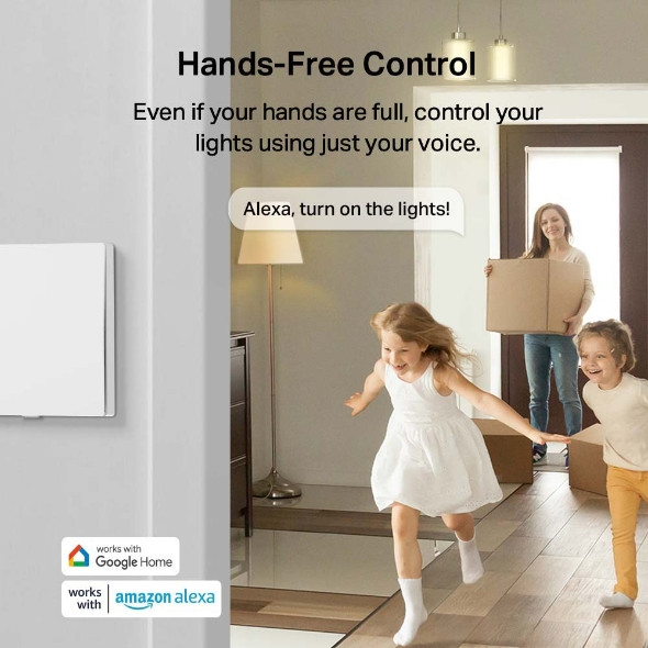 TP-Link Tapo Smart Light Switch, 2-Gang 1-Way | Tapo S220