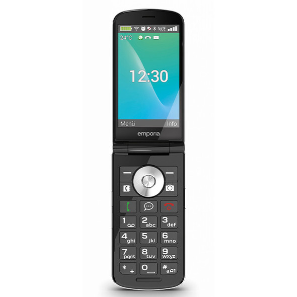 Emporia emporiaTOUCHsmart.3.V3 - V188.LTE.V3.BK.01 - Easy to use - 4G Touch Clamshell Mobile Phone | Black 