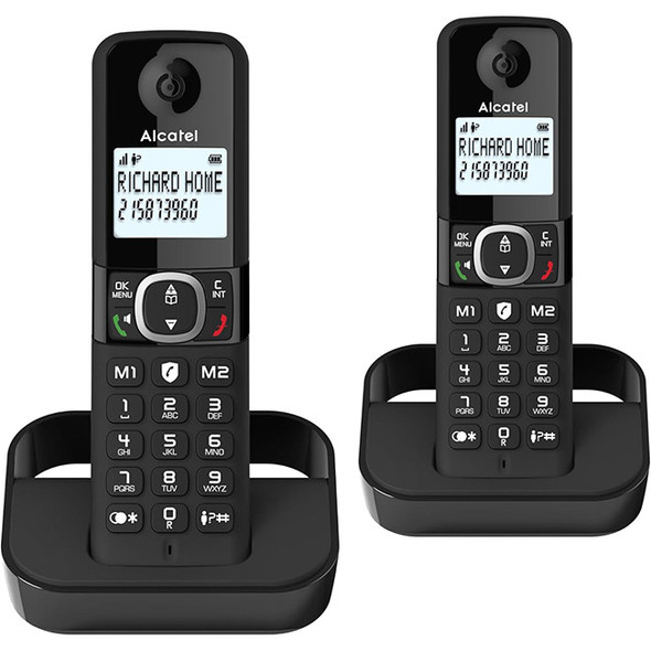  Alcatel F860 Duo ATL1423525 Twin Cordless Phone with Call Block – Black 