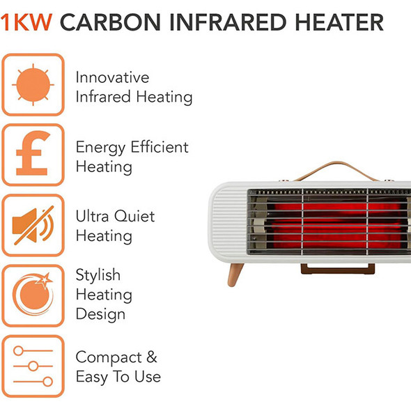  Warmlite WL42015 350W Infrared Desk Heater | Cream 