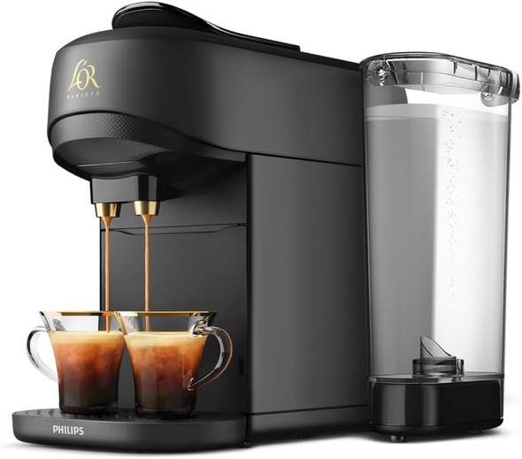  Philips L'OR BARISTA LM9512/60 Absolu Capsule Coffee Machine | Deep Black (FREE – Judge JDG68, 2 Piece Cappuccino Glass Set, 250ml with every purchase) 