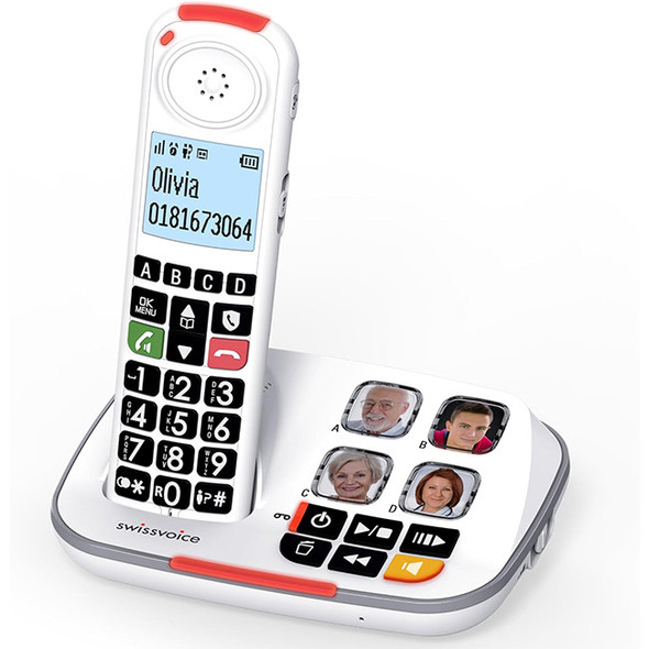  Swissvoice Xtra 2355 ATL1423990 Big Button Cordless Phone with Answer Machine | White 