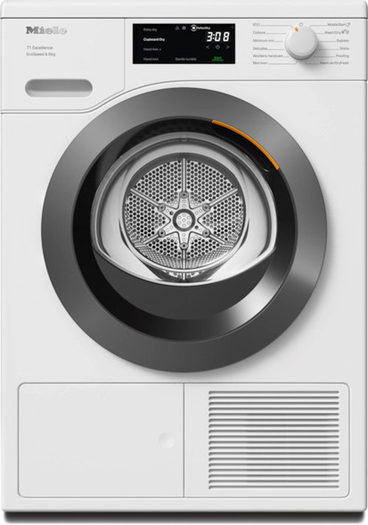 MIELE Miele TEC645WP EcoSpeed&8kg Heat Pump Tumble Dryer - White | 12736690 