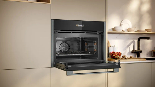 Neff N 70 Built-in compact oven with microwave function 60 x 45 cm - Graphite-Grey | C24MR21G0B
