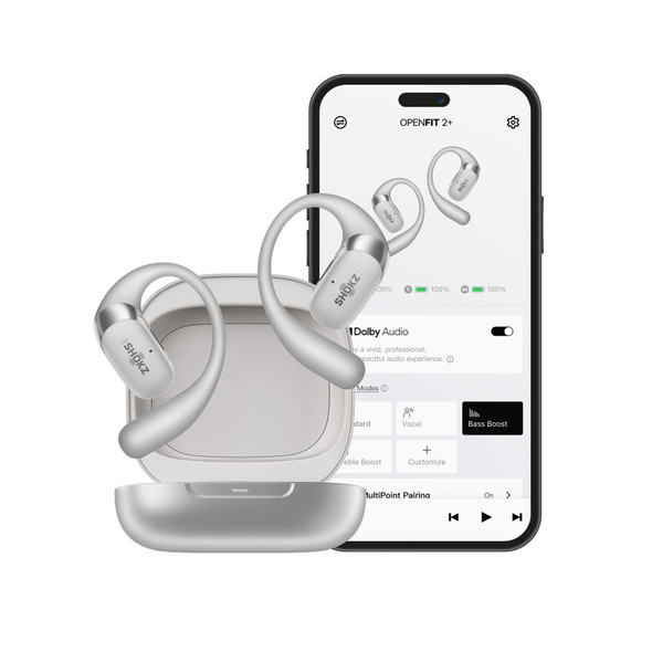 Shokz OpenFit 2+ True Wireless Earbuds - Grey | 38-T921-ST-GY