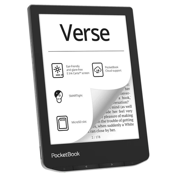  PocketBook Verse 6" Touchscreen eReader Tablet - Mist Grey | 253-PB629-M-WW 
