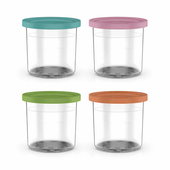 Ninja Ice Cream Maker Dessert Tubs with Coloured Lids Set of 4 | XSKPNTLID4EUK