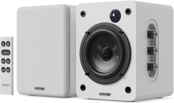  Majority D50X Bookshelf Bluetooth Speakers - Wireless Active Speakers Pair - White | 1000003125 