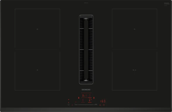 Siemens iQ500 80cm Induction Venting Hob – Integrated Extractor | combiZone | Home Connect | ED851HQ26E