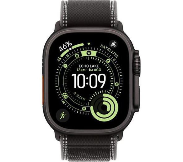 Apple Watch Ultra 3 GPS + Cellular 49mm Black Titanium Case with Black/Charcoal Trail Loop - S/M | MF1D4DH/A